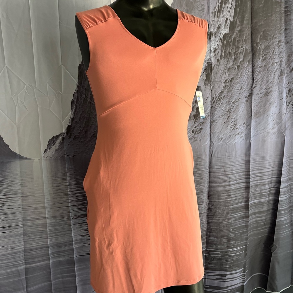 Reel Legends Womens Dusty Rose Solid Twist Back Pocket Dress New